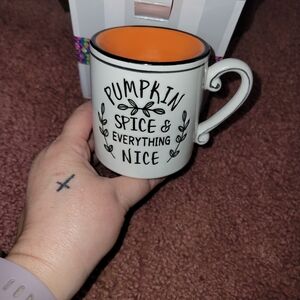 Scentsy Pumpkin Spice Mug White Orange Ceramic
